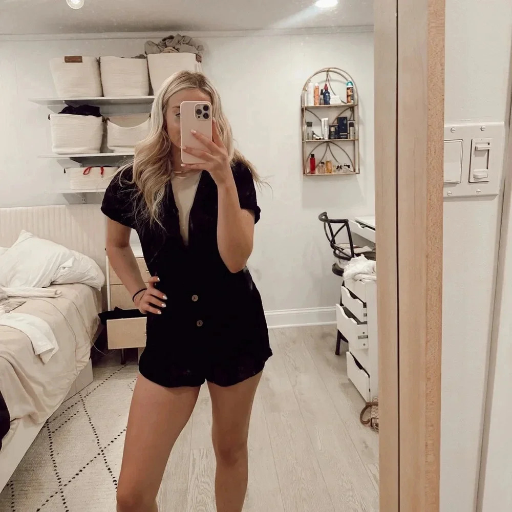 linen romper M